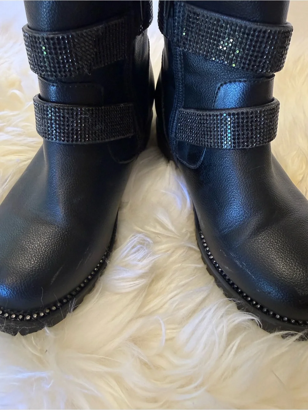 Kids Studded Buckle Ankle Boots